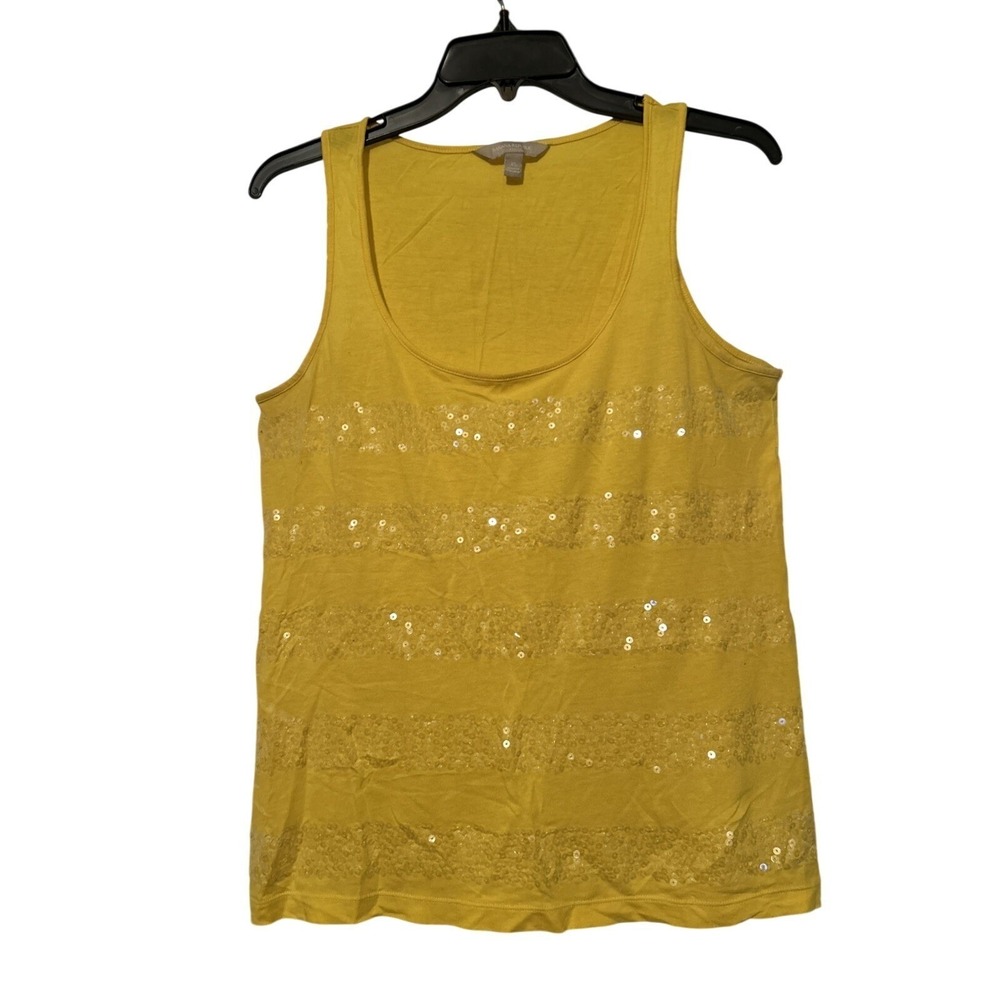 Women's Banana Republic Yellow‎ Sequin Tank Top Size XS